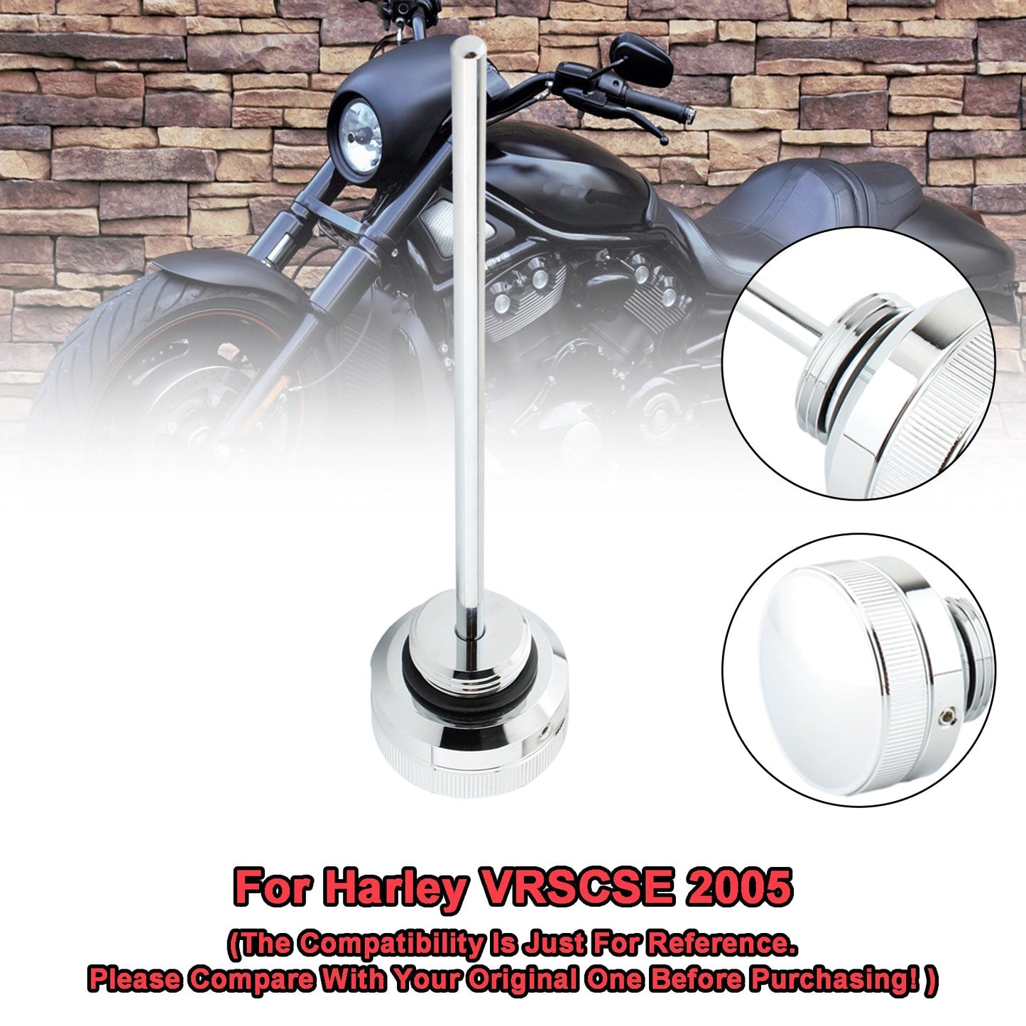Bouchon de réservoir de jauge d'huile pour Harley VRsca Vrscb Vrscd Vrscse Vrscaw