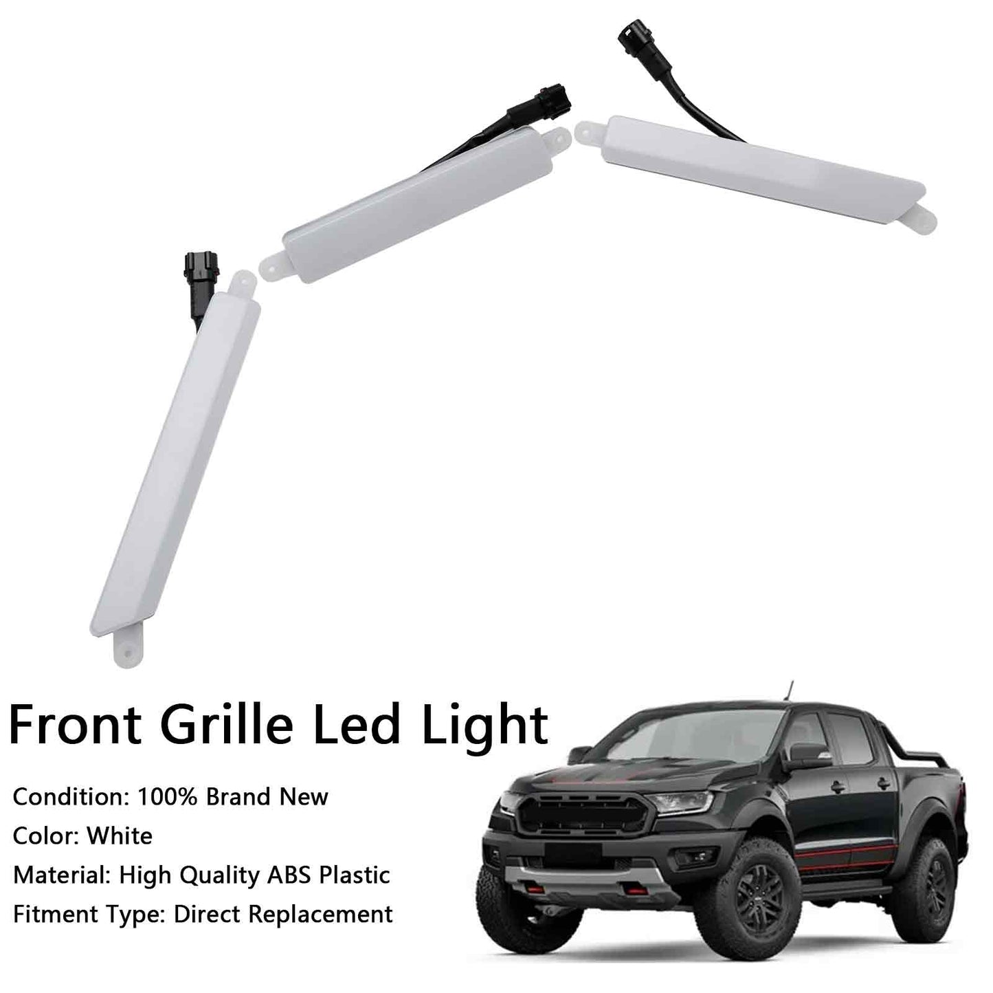 2016-2023 Ford Ranger T6 / T7 Limited  / XL / XLT / Wildtrak Front Bumper Grille White LED Lights