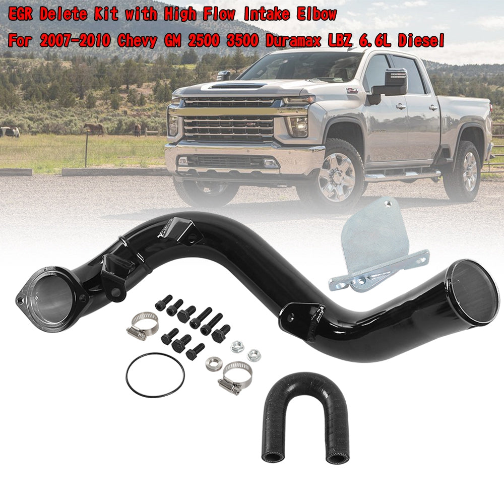 6.6L Duramax LMM EGR Delete Kit with High Flow Intake Elbow Fit 07-10 Chevy GM 2500 3500