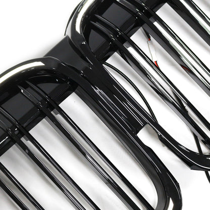 Double Slat Gloss Black Front Grill Grille Fit BMW 7 Series G11 G12 2019-2022