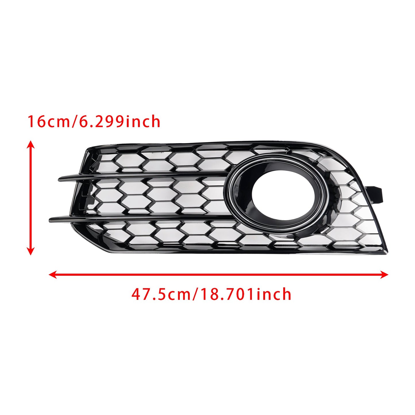 2010-2014 Audi A1 Black Front Bumper Honeycomb Fog Grille Cover