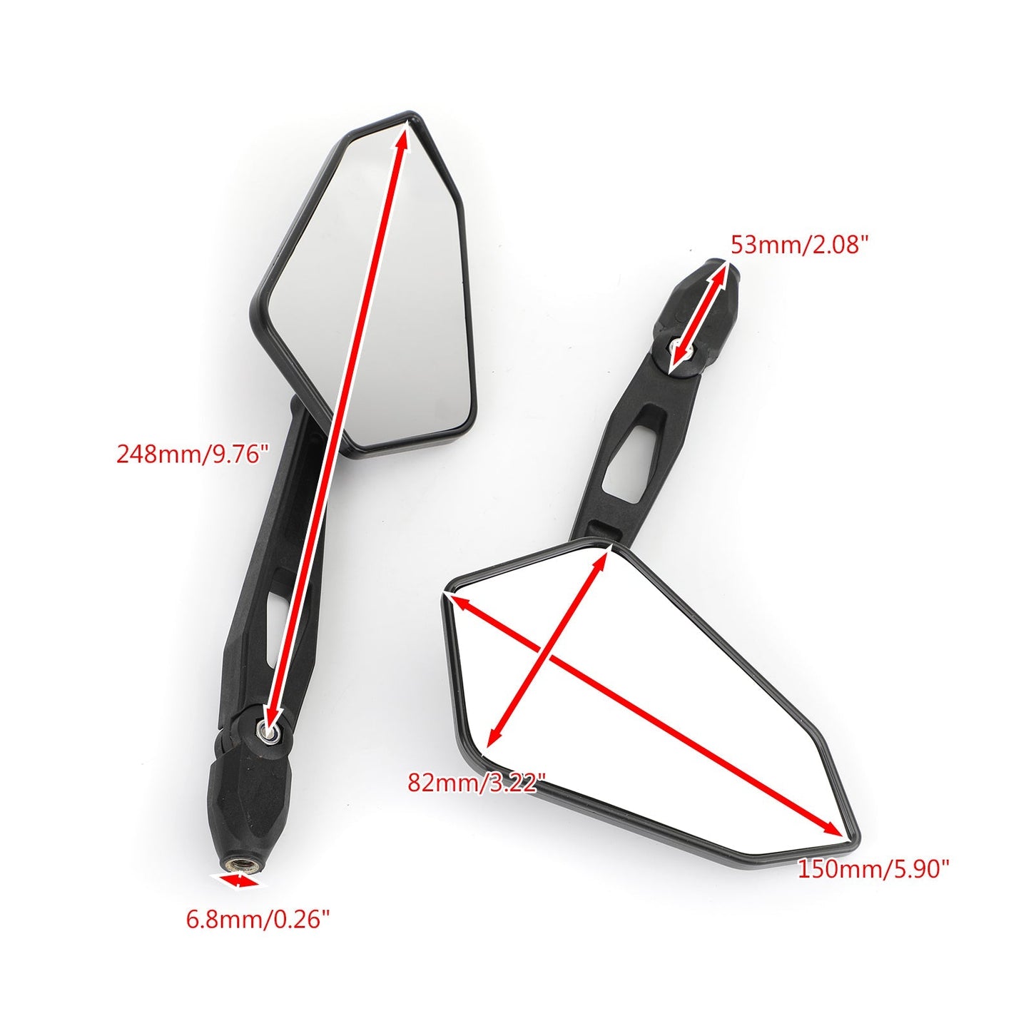 Paire de rétroviseurs pour Honda CTX700 2012-2016 VTR250 MC33 1998-2007 CBF1000 2006-2010 Noir