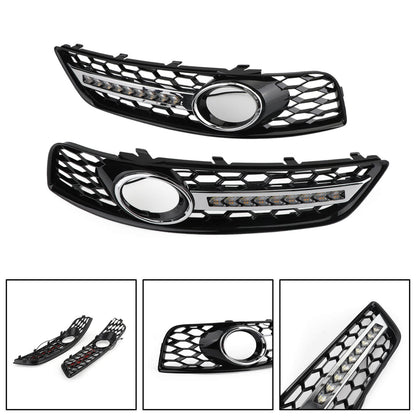 Audi 2008-2013 A3 8P0807682J 8P0807681AA Pair Black Chrome Front Fog Light Grill Lamp Trim