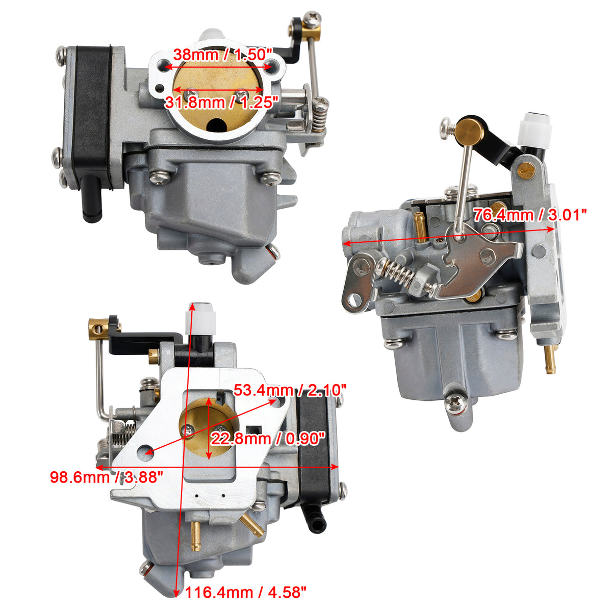 Mercury Mariner 2-stroke 15C 9.9 D M 9.9HP 15HP Outboard Carburetor Carb