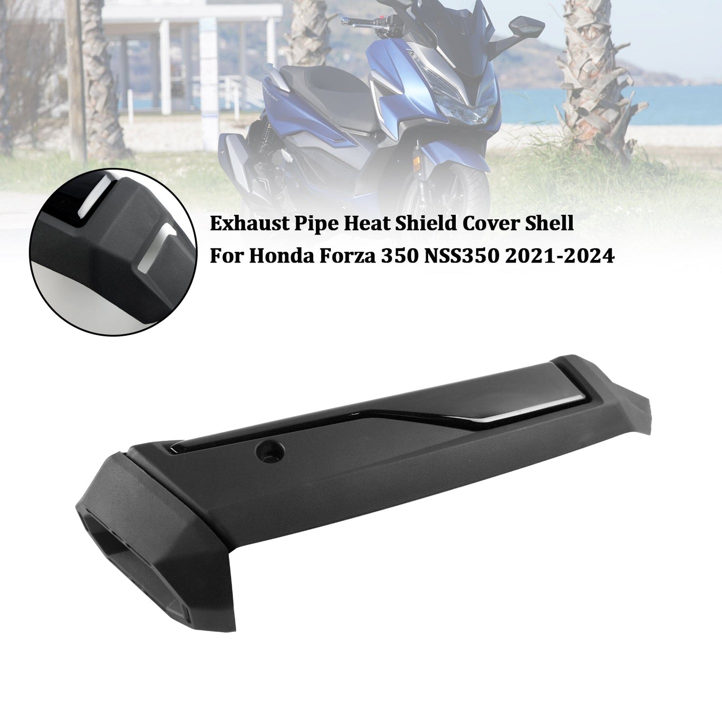 Cubierta protectora térmica para tubo de escape Honda Forza 350 NSS350 (2021-2024), color negro