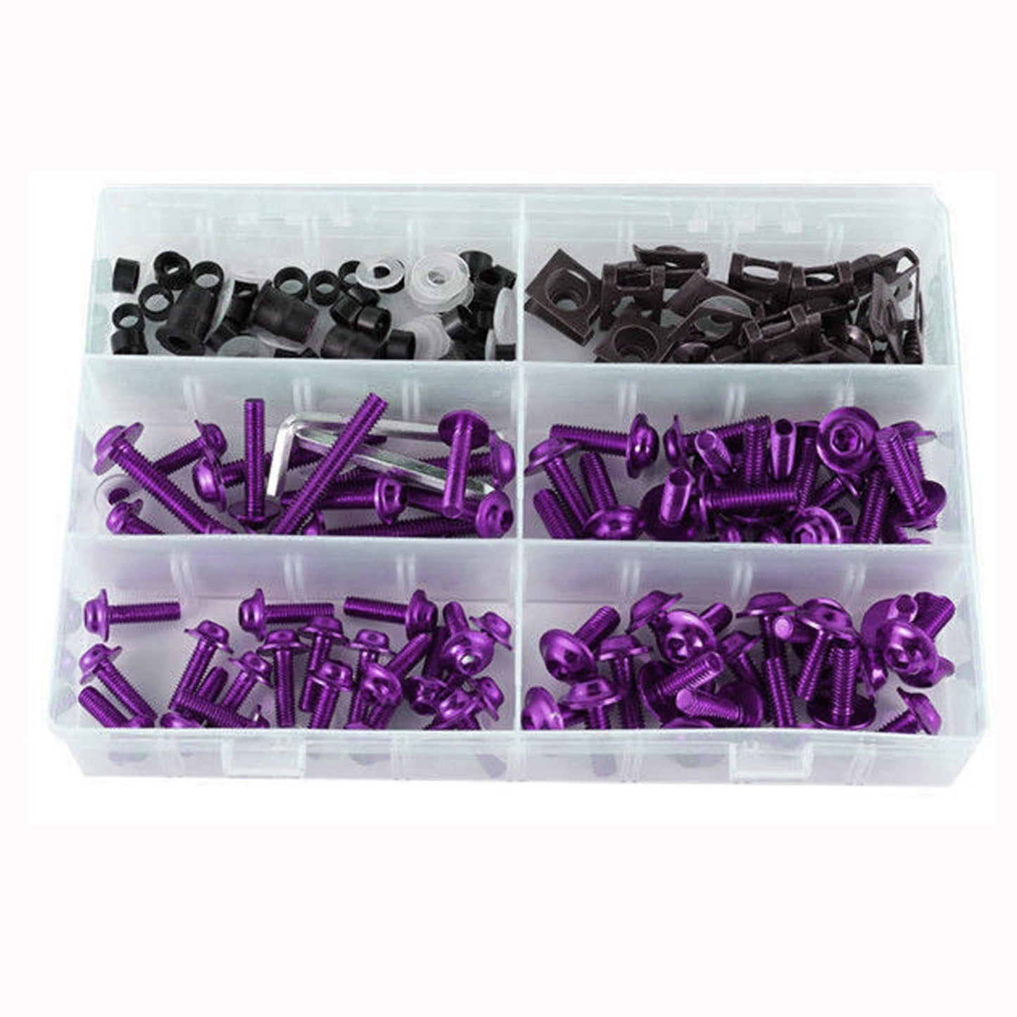 Kit de 177 boulons de carénage de pare-brise de moto sport, vis de fixation violettes