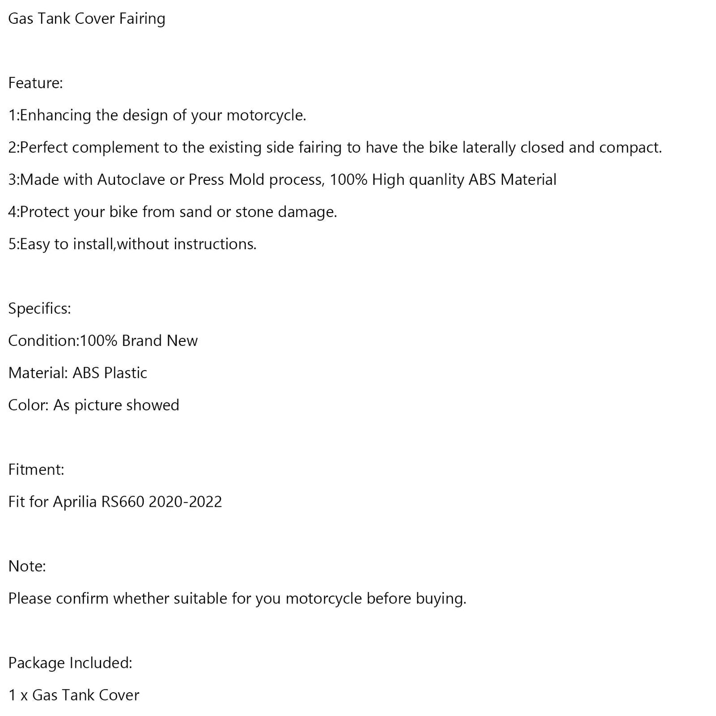 Protector de carenado para la tapa del depósito de gasolina de Aprilia RS 660 RS660 20-24