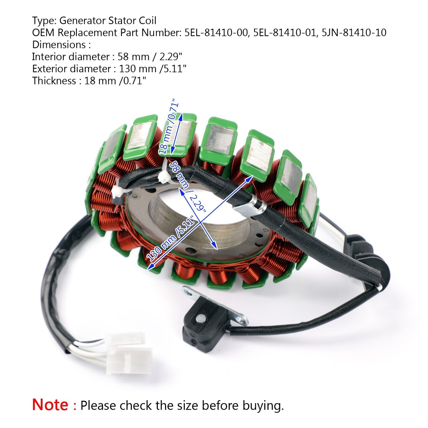 Generator Stator Coil For For Yamaha XVS1100 VStar 00-03 5EL-81410-00 5EL-81410-01 via fedex