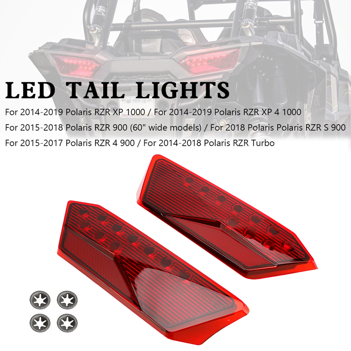 2014-2019 Polaris RZR Turbo 1000 XP 900 S Red 2412341 2412342 LED Tail Lights