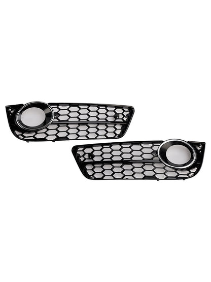 2PCS Honeycomb Front Fog Lamp Cover Grille Grill Fit Audi A5 2007-2011