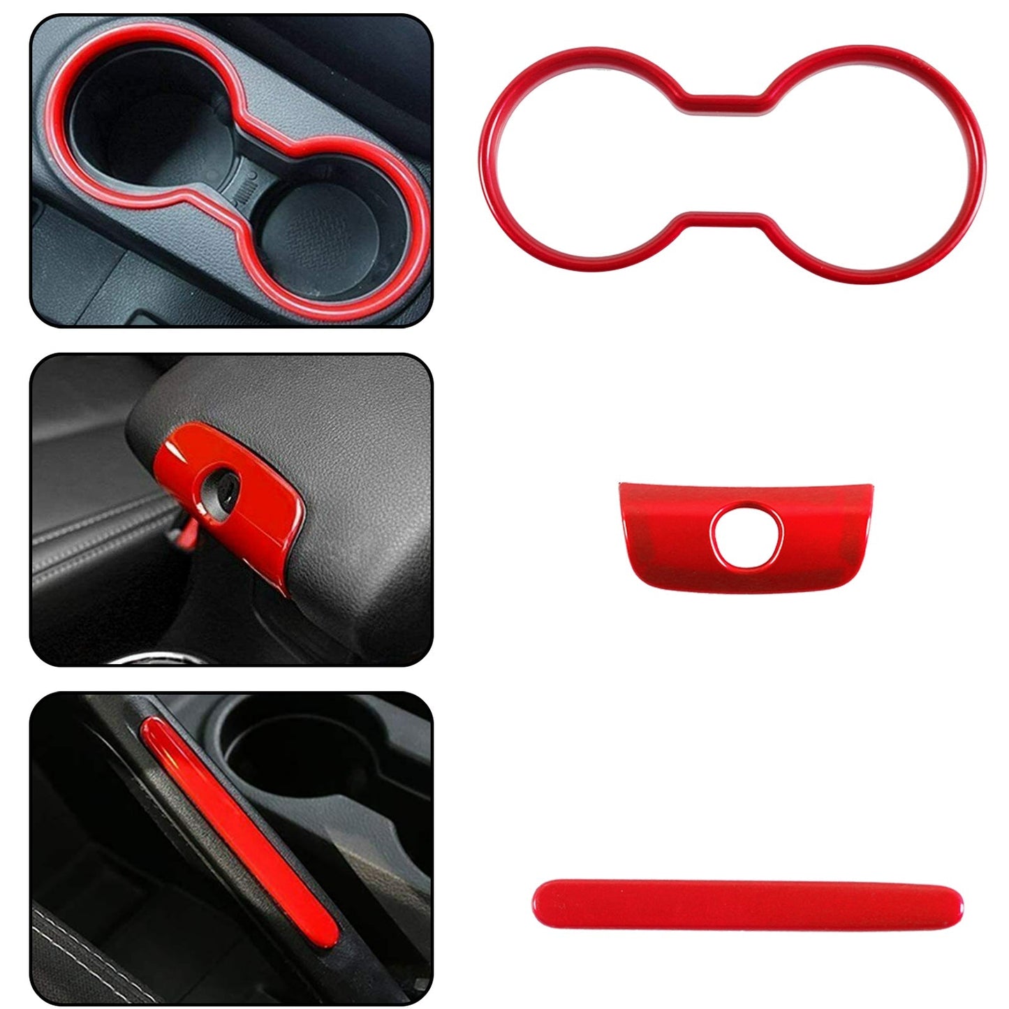 2011-2018 Wrangler JK JKU 28Pcs Red Full Set Interior Decoration Trim Kit