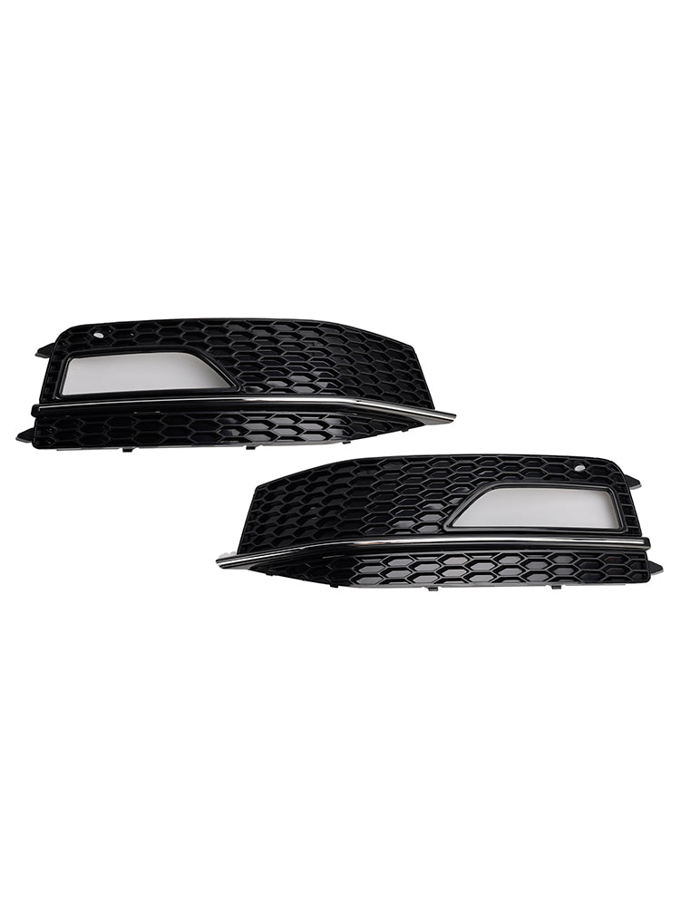 2013-2015 2PCS Bumper Fog Light Lamp Cover Grill Grille Fit Audi A4 S-line S4