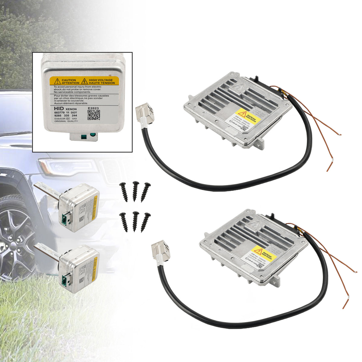 2014-2020 Grand Cherokee 2x Headlight Ballast & D3S Bulb Wire Control Unit