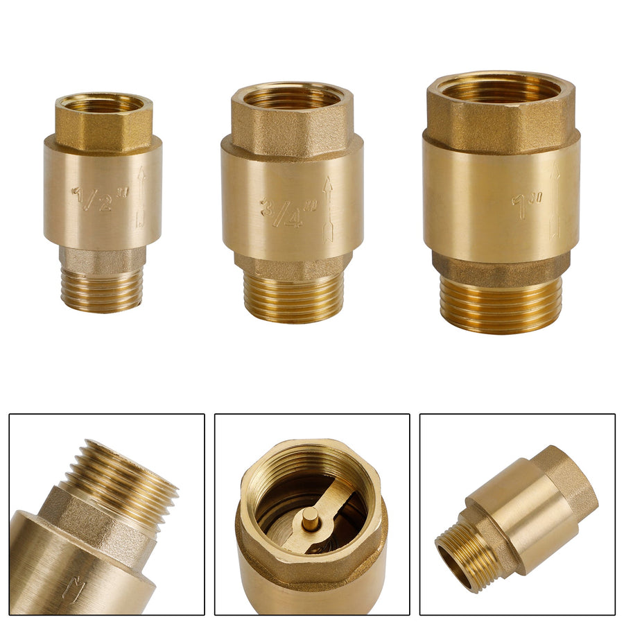 Brass Check Valve G1/2" G3/4" G1" M To F Thread Non-Return Backflow Prevention, G3/4"