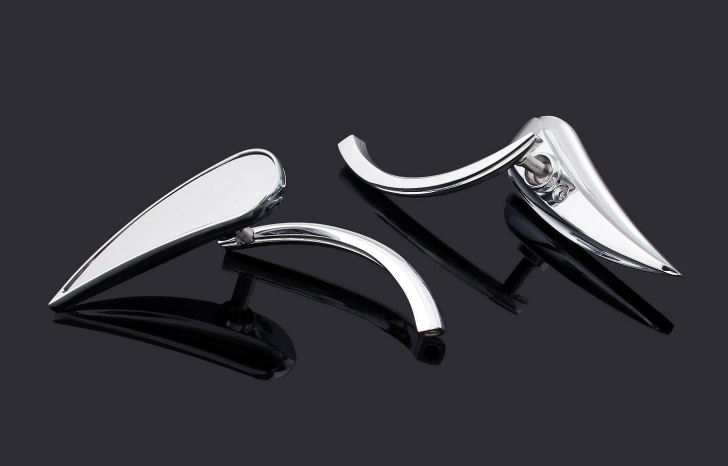 Rétroviseurs RAD II Teardrop Chrome pour Honda Suzuki Kawasaki Victory