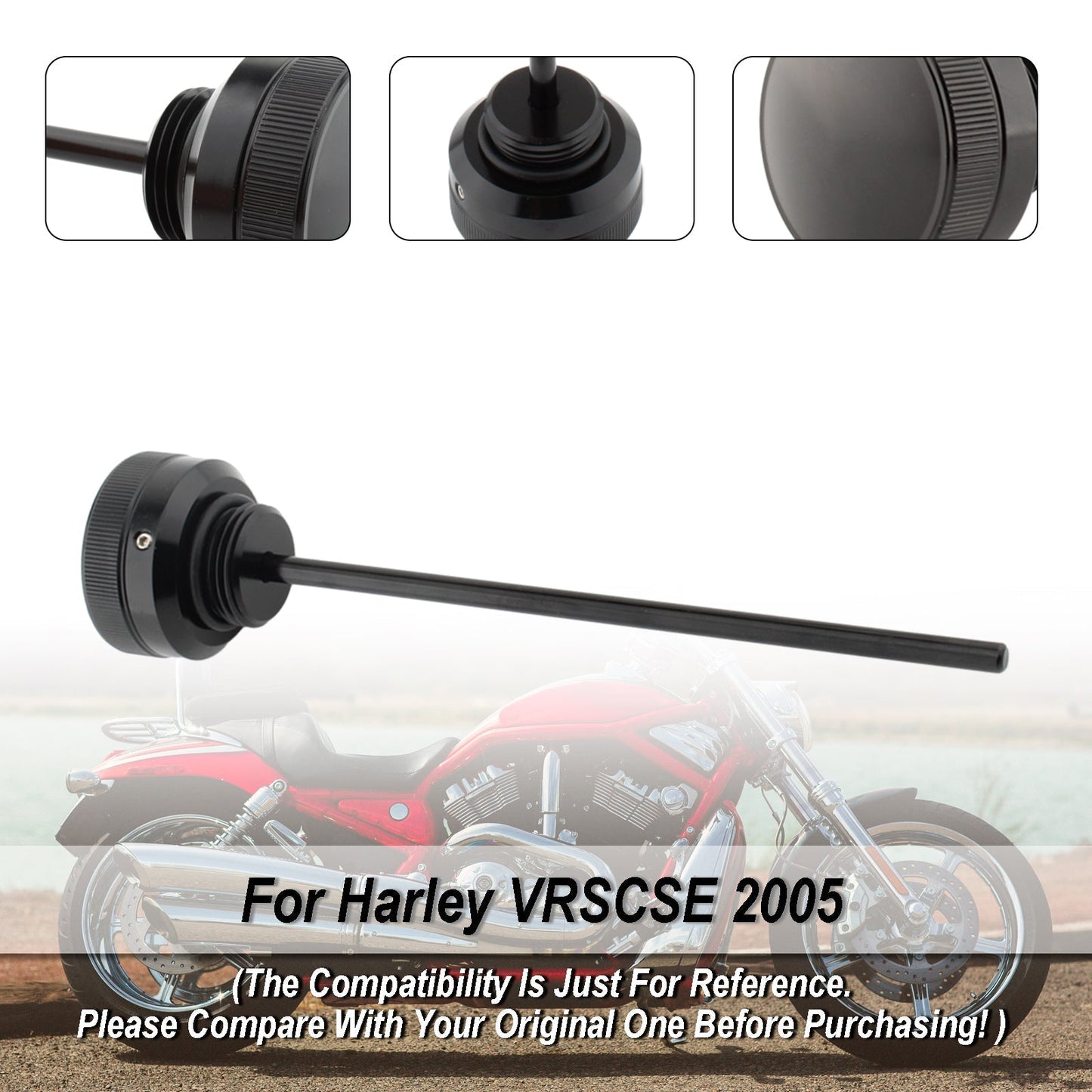 Bouchon de réservoir de jauge d'huile pour Harley VRsca Vrscb Vrscd Vrscse Vrscaw