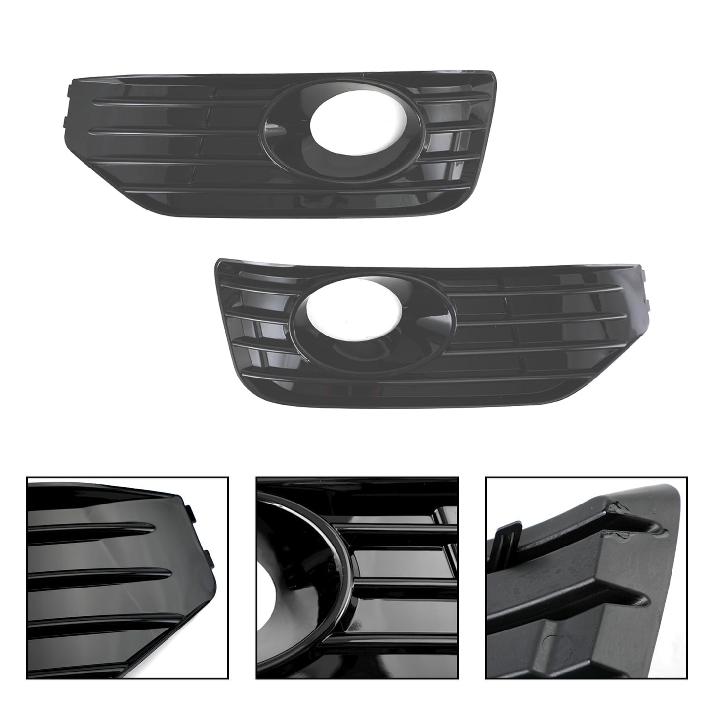 Volkswagen 2010-2015 Transporter Caravelle T5 T5.1 S-Line Fog Lamp Light Cover Insert S-line Grill Gloss Black