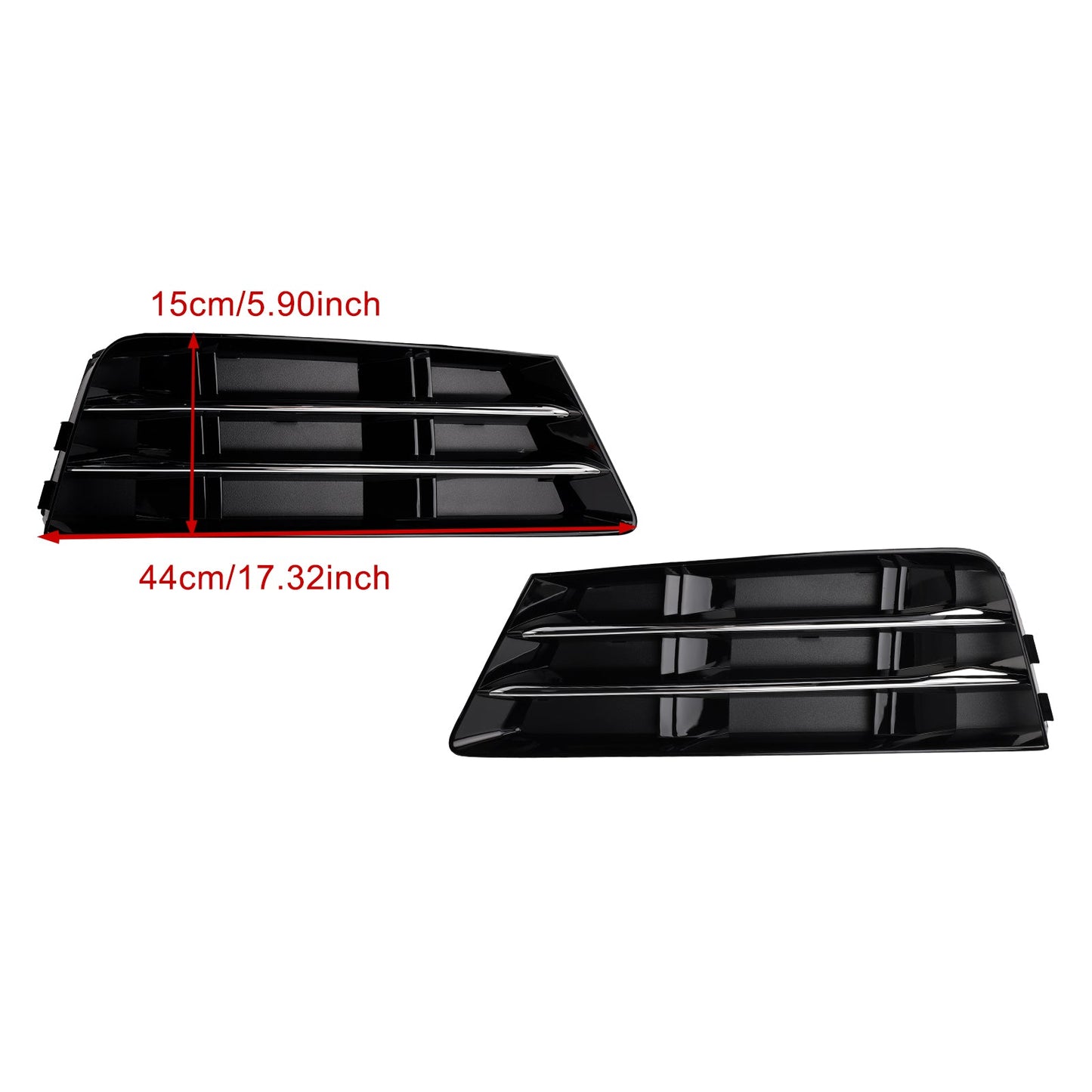 2016-2018 2PCS Front Fog Light Grille Lower Bumper Grill Fit AUDI A4 B9
