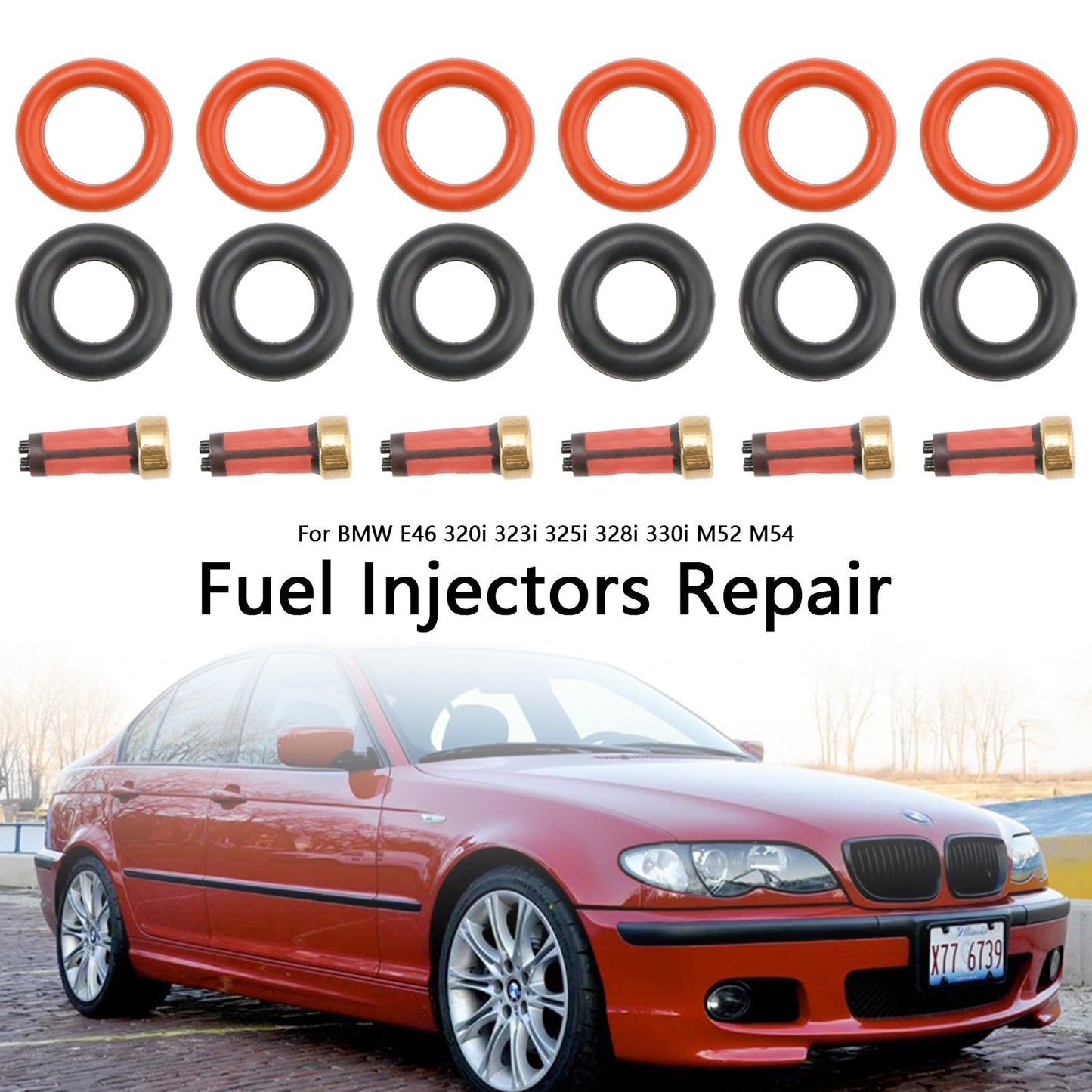 Kits de reparación de inyectores de combustible para BMW E46 320i, 323i, 325i y 330i 13537546244 y 13641437486