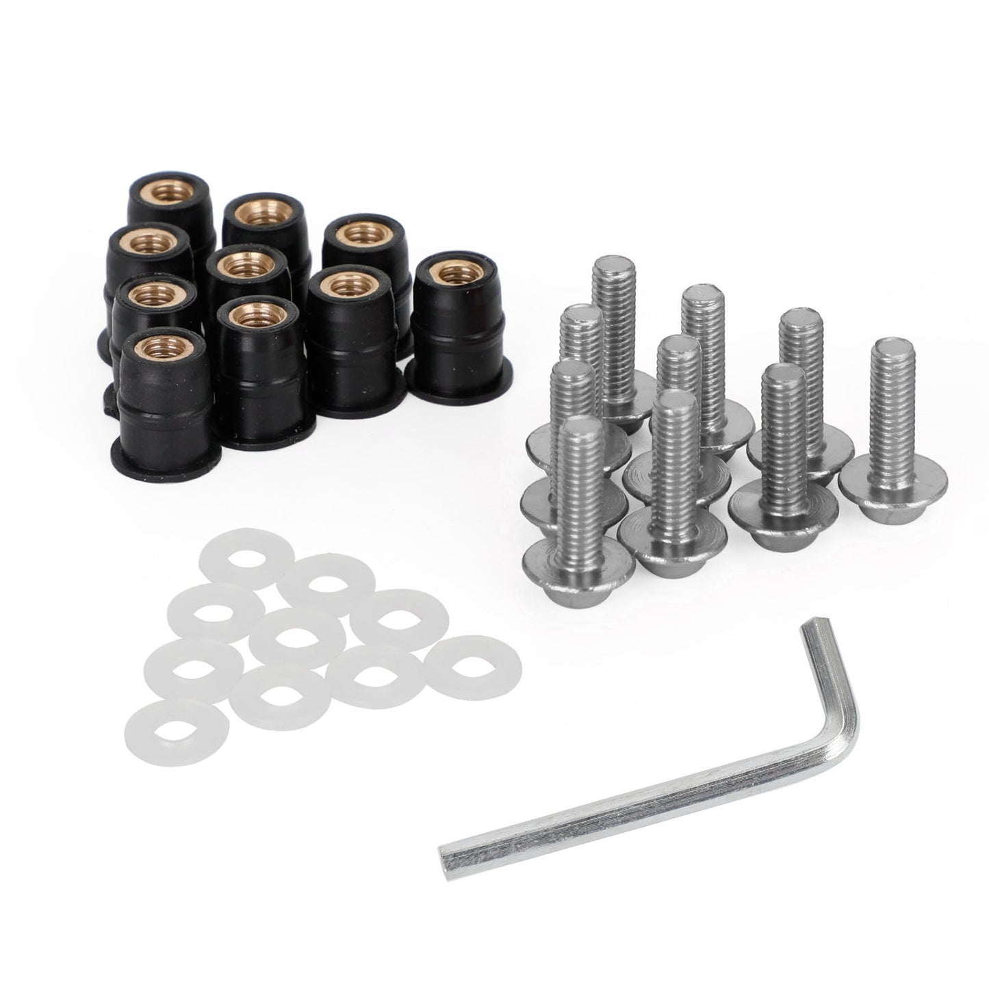 Motorcycle Wind Screen Shield Alu M5x16mm Screw Bolt Washers kit 10 Pack