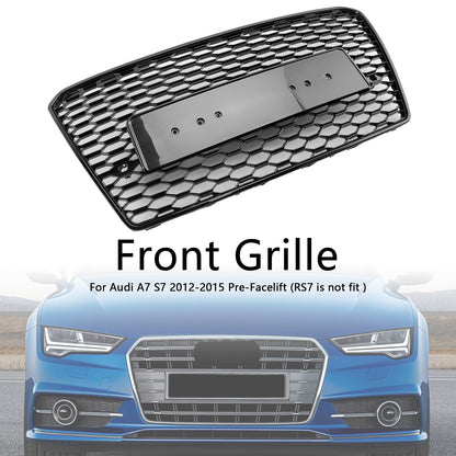 2010-2015 RS7 Style Honeycomb Sport Mesh Hex Grill Grille Fit Audi A7/S7 Black
