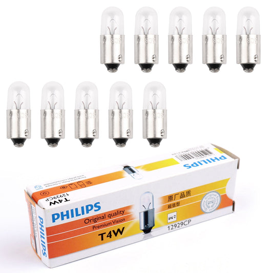 Lot de 10 ampoules de signalisation Philips 12929 12 V 4 W T4W BA9s Premium