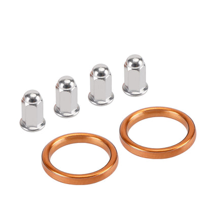 4 Exhaust Gaskets & 8 Cap Nuts Kit For Honda CB 500 550 Four K0 K1 K2 K3 F1 F2