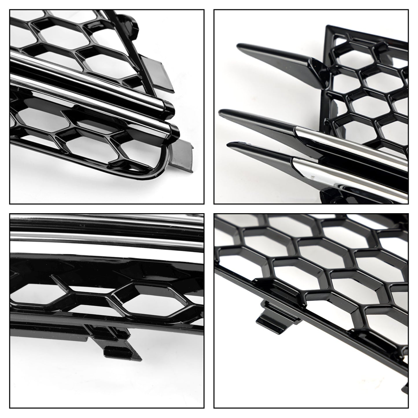 Audi 2012-2015 A6 C7 2PCS Front Fog Light Cover Bezel Bumper Grille