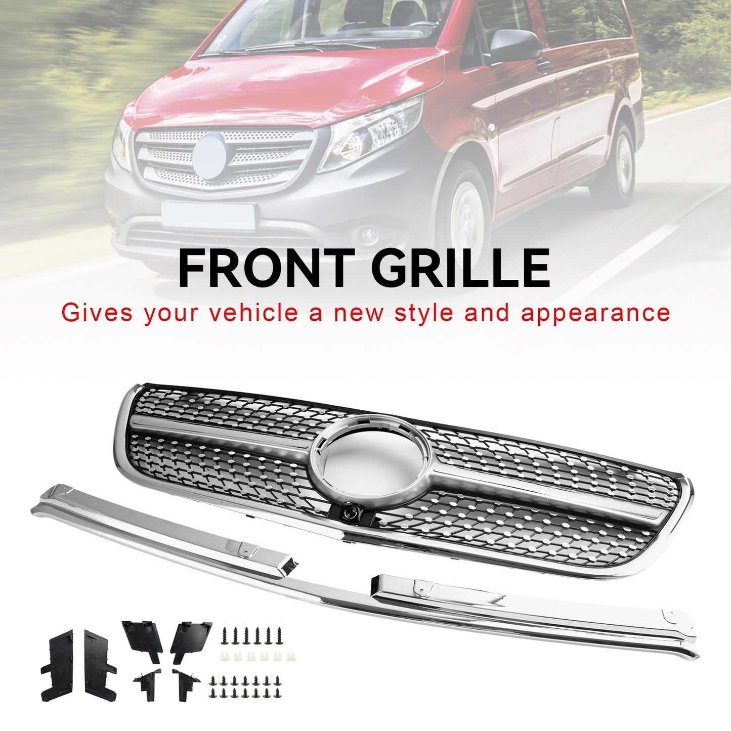 2015-2019 Mercedes Benz Vito W447 111CDI 114CDI 116CDI 119CDI Front Bumper Grill Diamond Grill