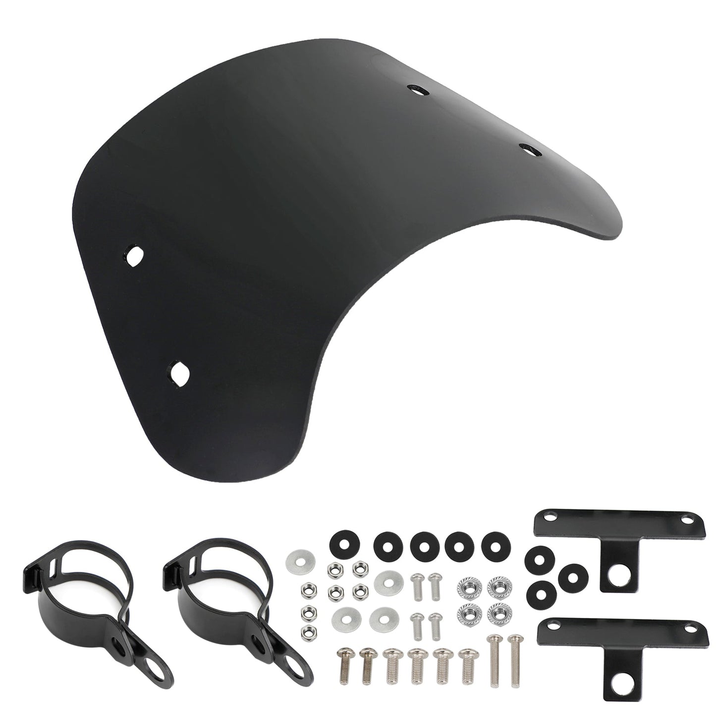 Pare-brise universel adapté aux motos avec fourche avant de 28 à 41 mm