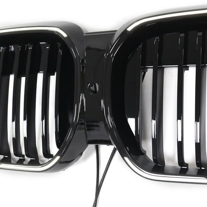 2022-2024 Double Slat Gloss Black Front Kidney Grill Grille Fit BMW IX3 G08 LCI