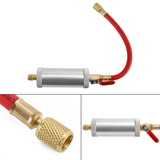 Herramienta para inyección de aceite y tinte para aire acondicionado de 1/4" SAE de 2 oz para auto