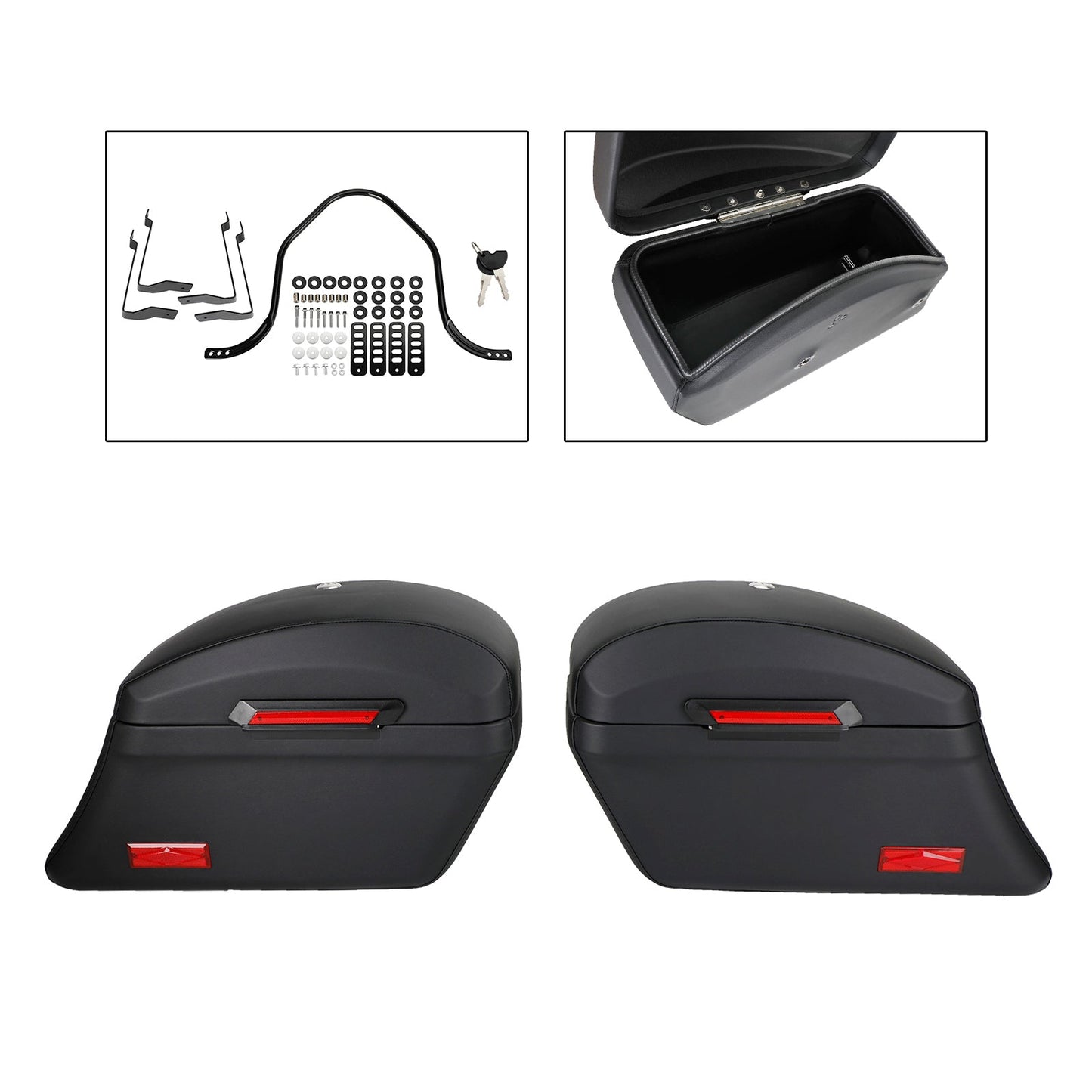 Hard Bag Saddlebag & Heavy Duty Mounting Kit For For Yamaha Ds650 1100 Xvs950 1900