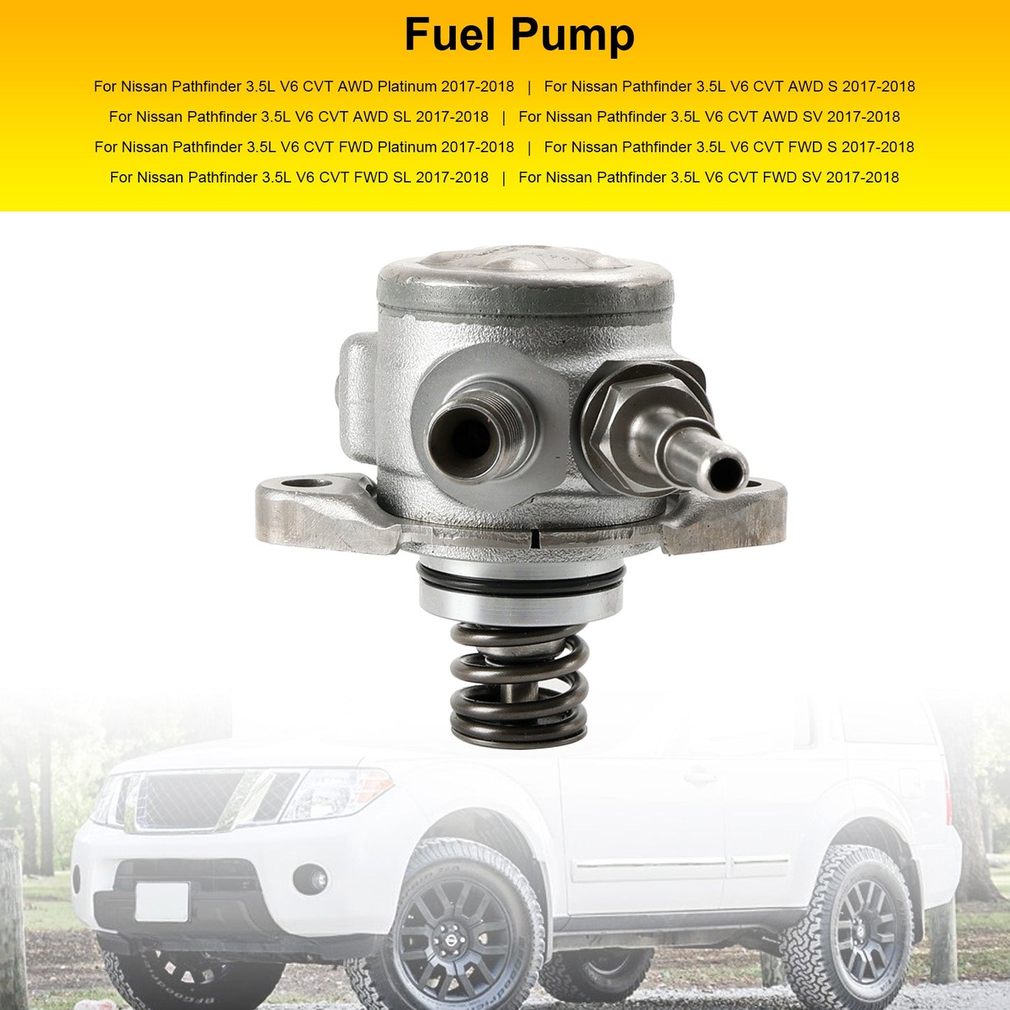 Pompe à carburant haute pression pour Nissan Pathfinder 3,5 L V6 CVT AWD S 2017-2018 #166306KA0A 16630-6KA1B