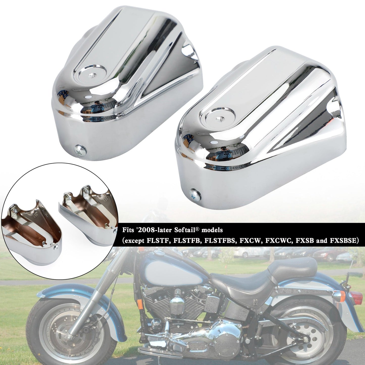 Bar Shield Rear Axle Covers Swingarm For Softail FLS FLSTN 2008-2020