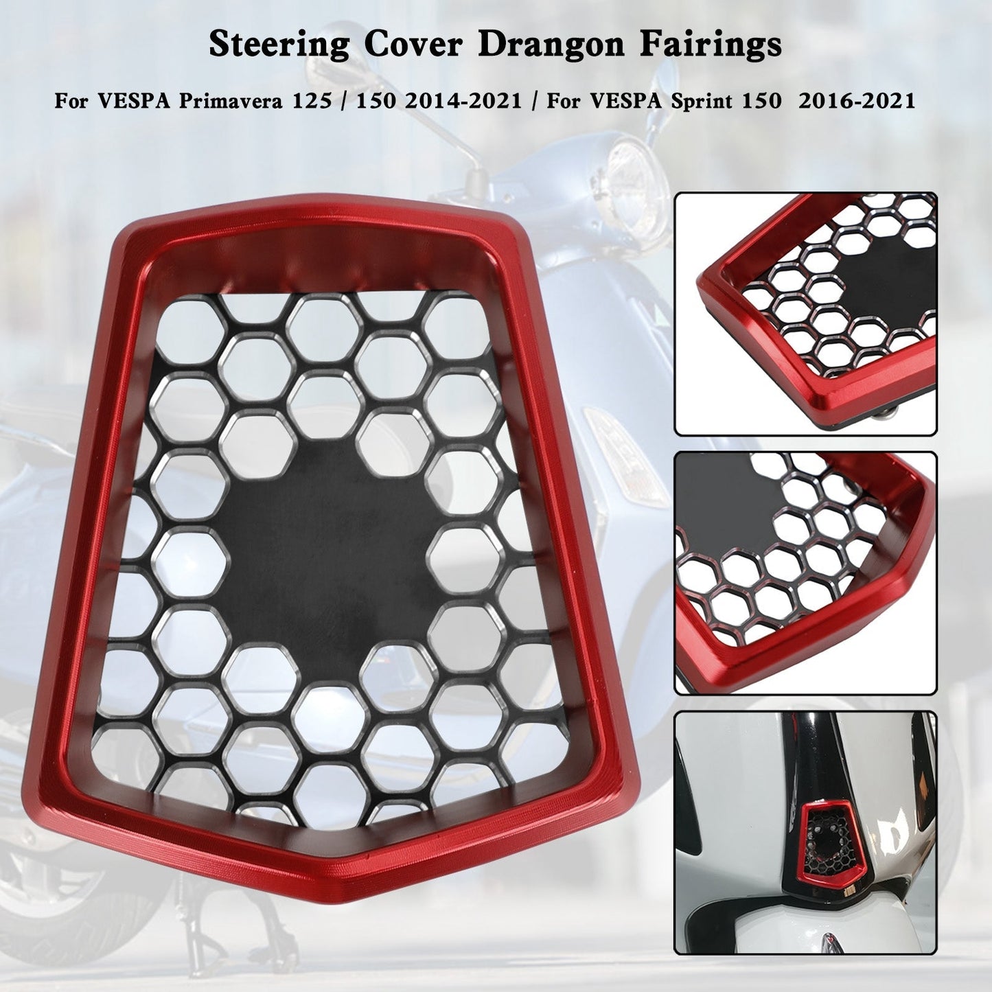 Cache klaxon central avant pour Vespa Sprint Primavera 125/150 2014-2021