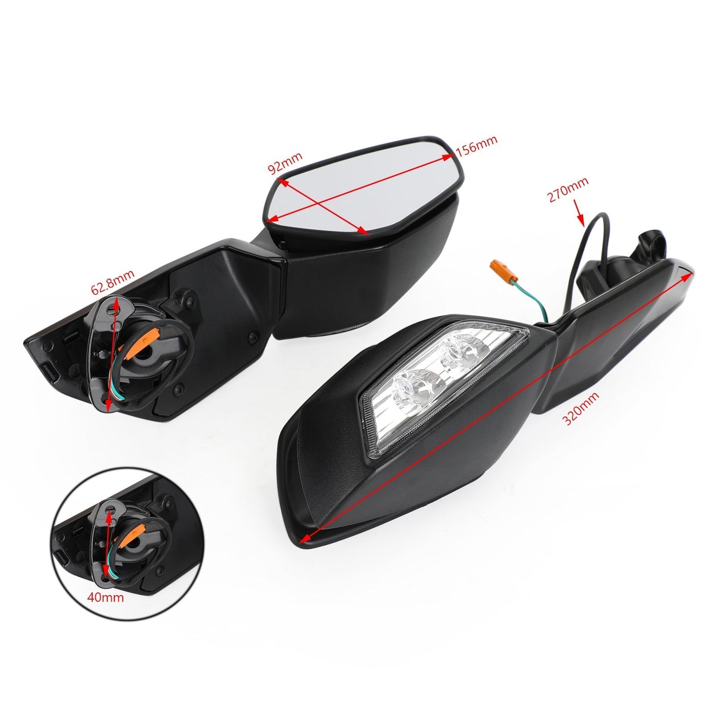 Rétroviseurs latéraux gauche et droit pour Kawasaki Ninja ZX10R 2016-2020