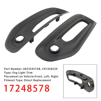 Ram 1500 Rebel 2019-2022 Pair Fog Light Trim Driving Lamp Frame 68335957AB