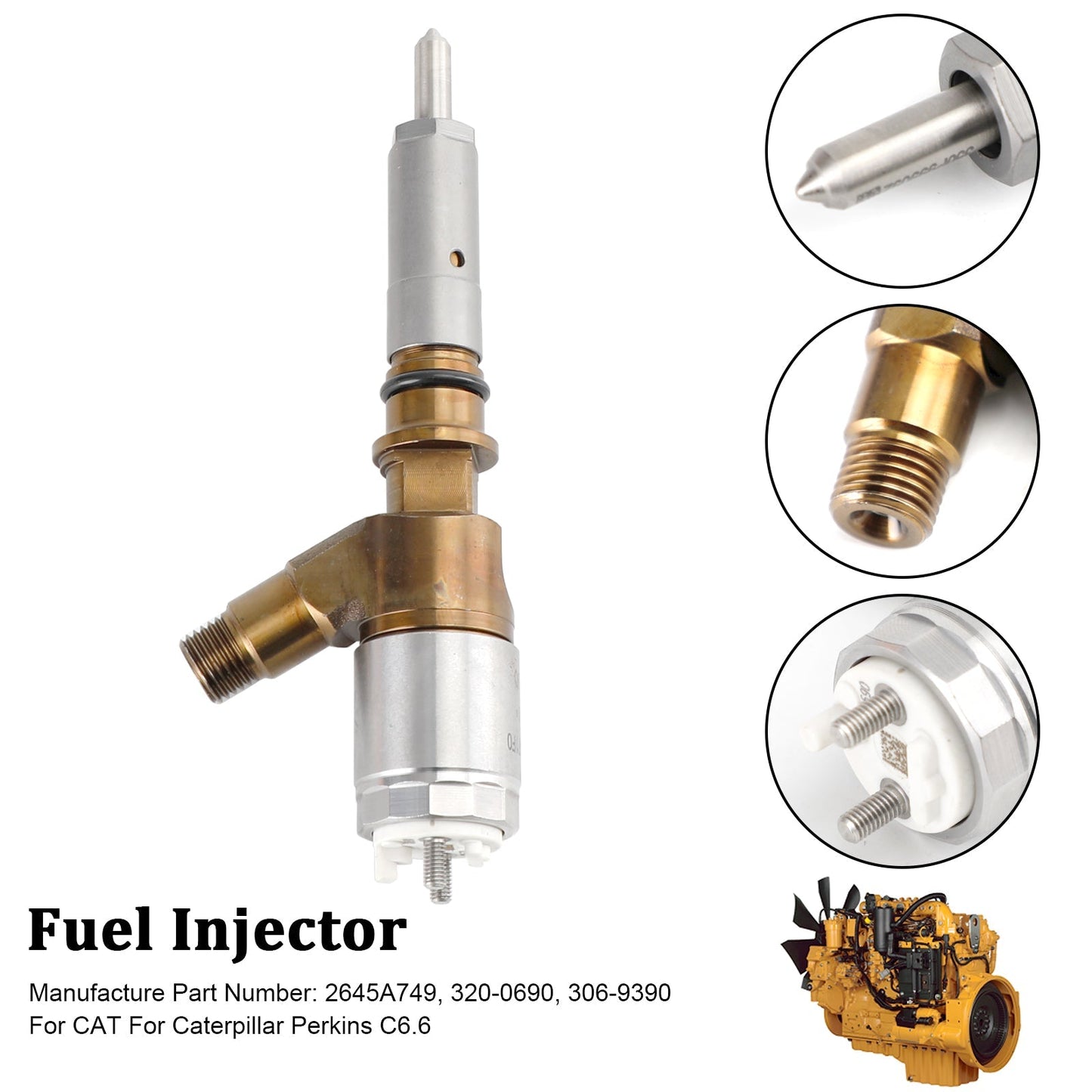 Inyector de combustible Caterpillar Perkins C6.6 1PS 2645A749 320-0690 306-9390