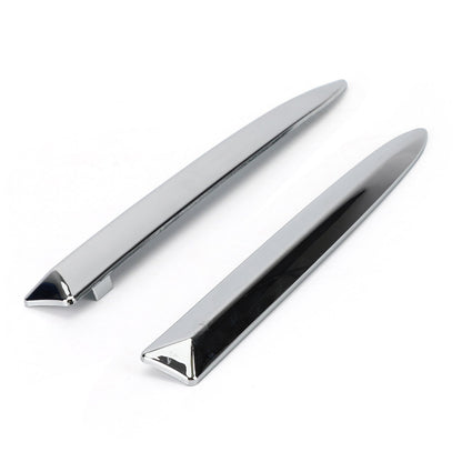 Pair Chrome Front Bumper Upper Grill Moulding Trim For Fiat 500 2007-2015