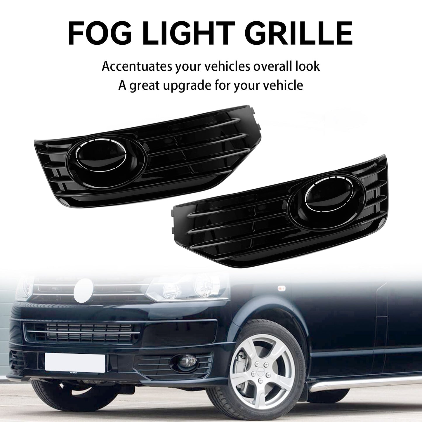 Volkswagen 2010-2015 Transporter Caravelle T5 T5.1 S-Line Fog Lamp Light Cover Insert S-line Grill
