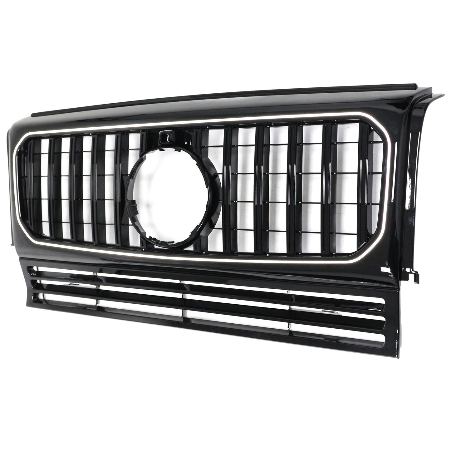 1990-2018 Mercedes Benz G-Class W463 Gloss Black Front Bumper Grill Grille W/Led