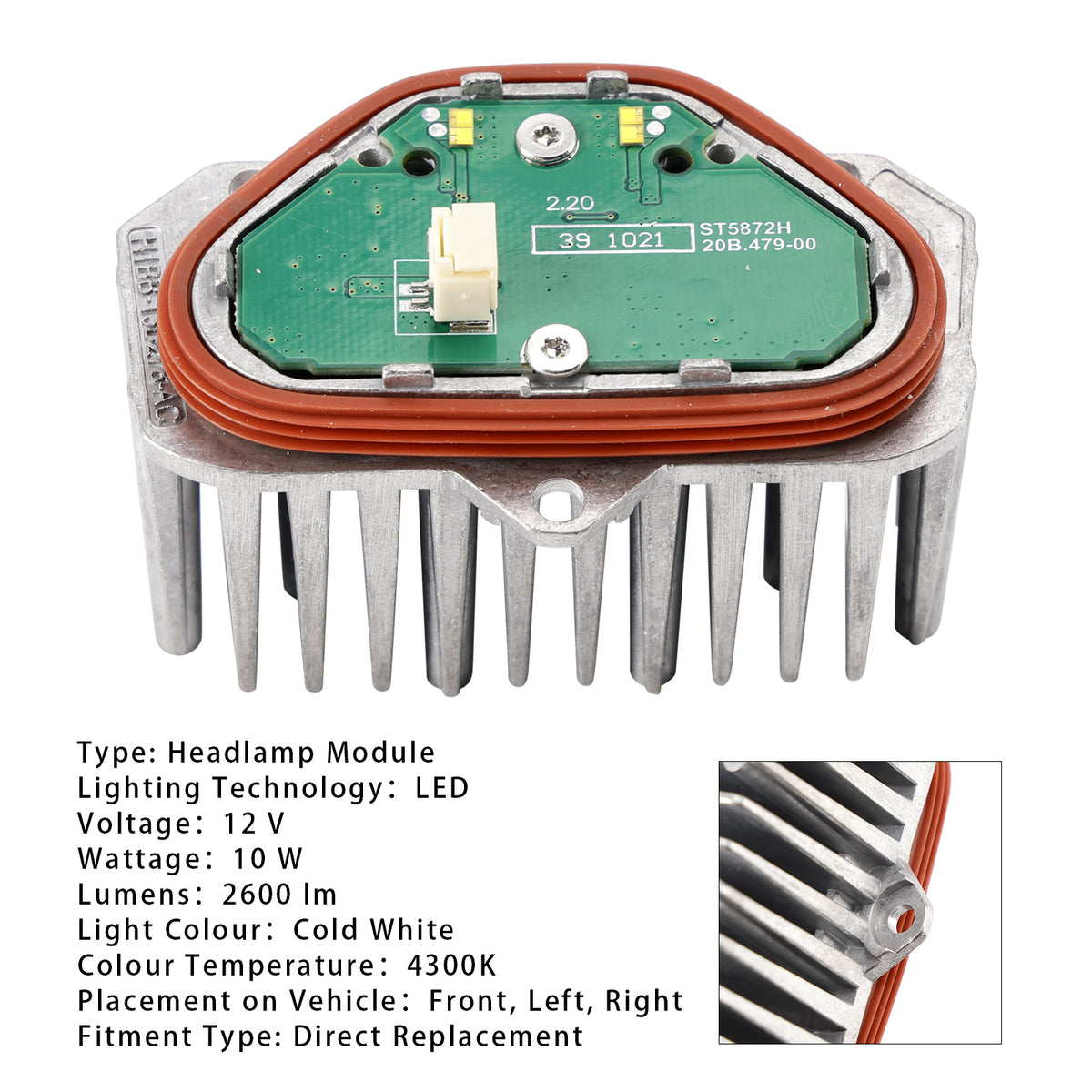 Ford Fiesta Focus Transit Custom Van H1BB13D278AC LED Daytime Running Light DRL Control Module Ballast
