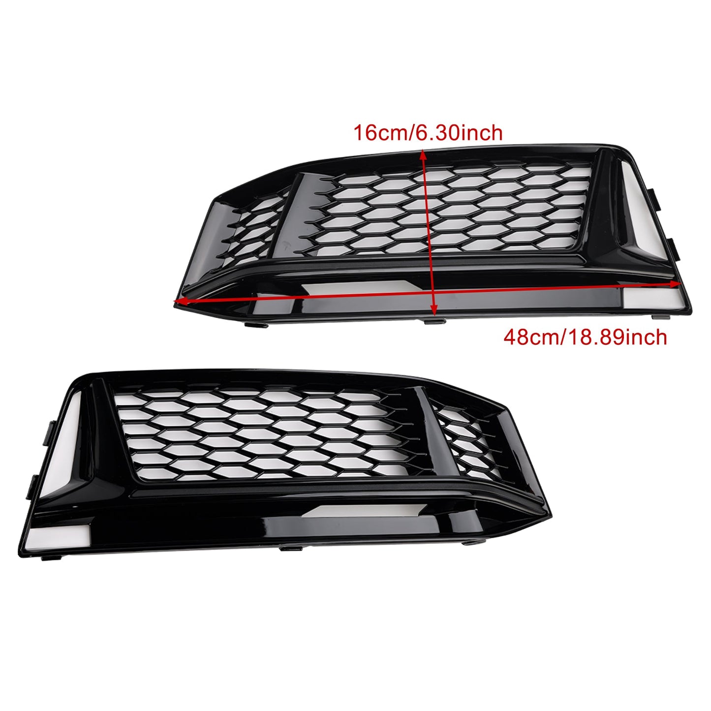 2016-2018 2PCS Fog Light Cover Grille Grill Fit AUDI A4 B9 S-Line S4