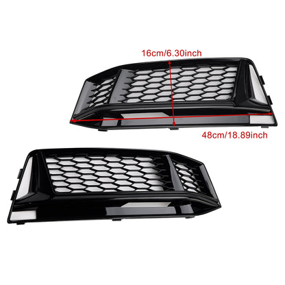 2016-2018 2PCS Fog Light Cover Grille Grill Fit AUDI A4 B9 S-Line S4