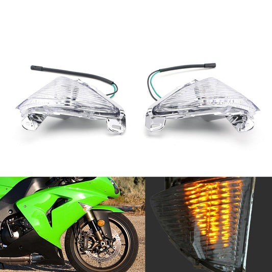 Front Turn Signals Lens For ZX 14R 10R 6R 636 Ninja 650F Clear Assosary