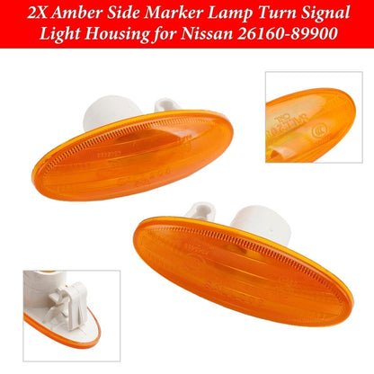 2010-2013 Nissan Qashqai LCI 2X Amber/Smoked Side Marker Lamp Turn Signal Light Housing 26160-8990A