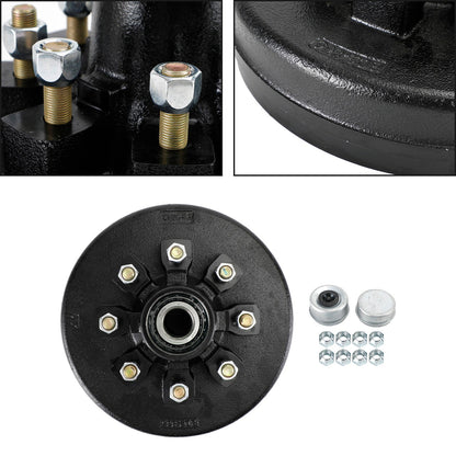 Grease Trailer Hub and Drum Assembly for 7K Axles - 12"-8 on 6-1/2-Pre-Greased