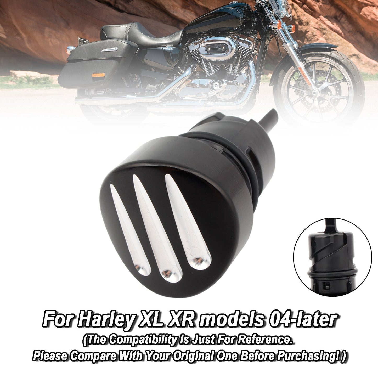 Bouchon de réservoir de jauge d'huile pour Sportster XL883 XL1200 04-16