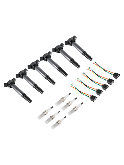2006-2016 LEXUS IS350 6PCS Ignition Coils+Connectors+Spark Plug UF487 90919-02251 90919-A2002